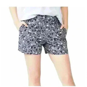 GAP Tailored Short Blue Chambray Floral Print 3.5" Shots Size 6R